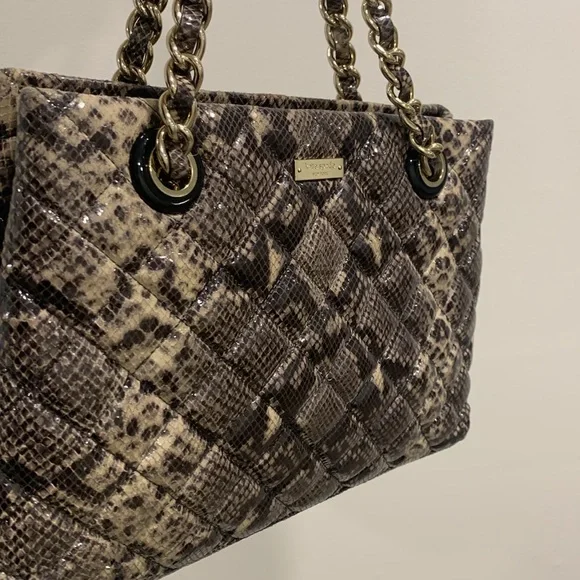 Kate Spade Snake Print Shoulder Bag - Black and Cream - Picture 7 of 7